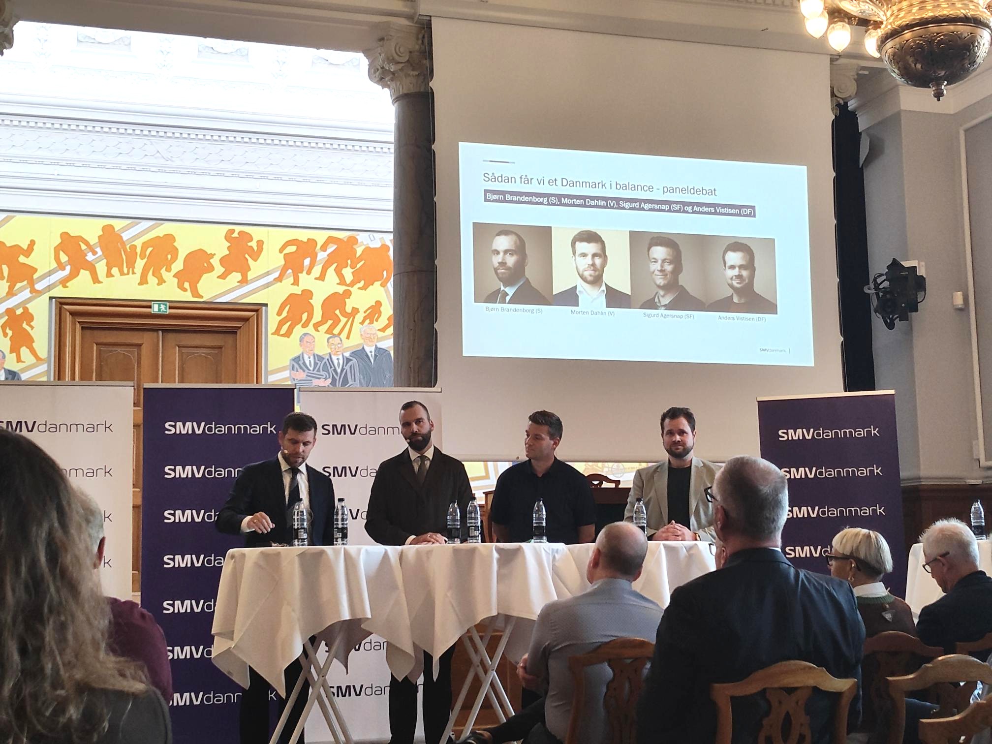 "Sådan får vi et Danmark i balance" var med Bjørn Brandenborg (S), Morten Dahlin (V), Sigurd Agersnap (SF) og Anders Vistisen (DF)